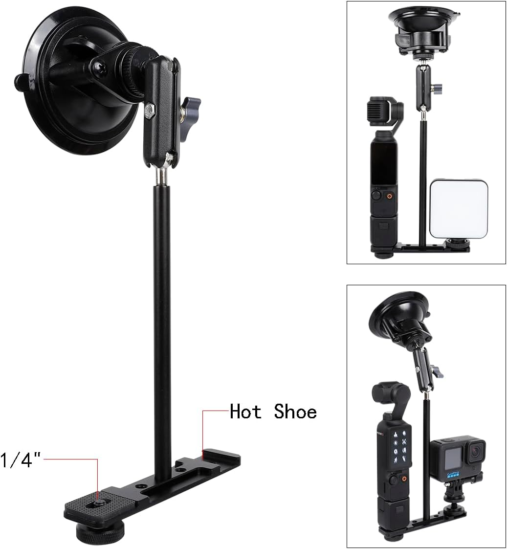 Leenconghui Suction Cup for DJI Osmo Pocket 3,Aluminum Alloy Suction Cup Car Mount, 360&deg; Rotation Car Windshield Window Holder for DJI Pocket 3 image number 4