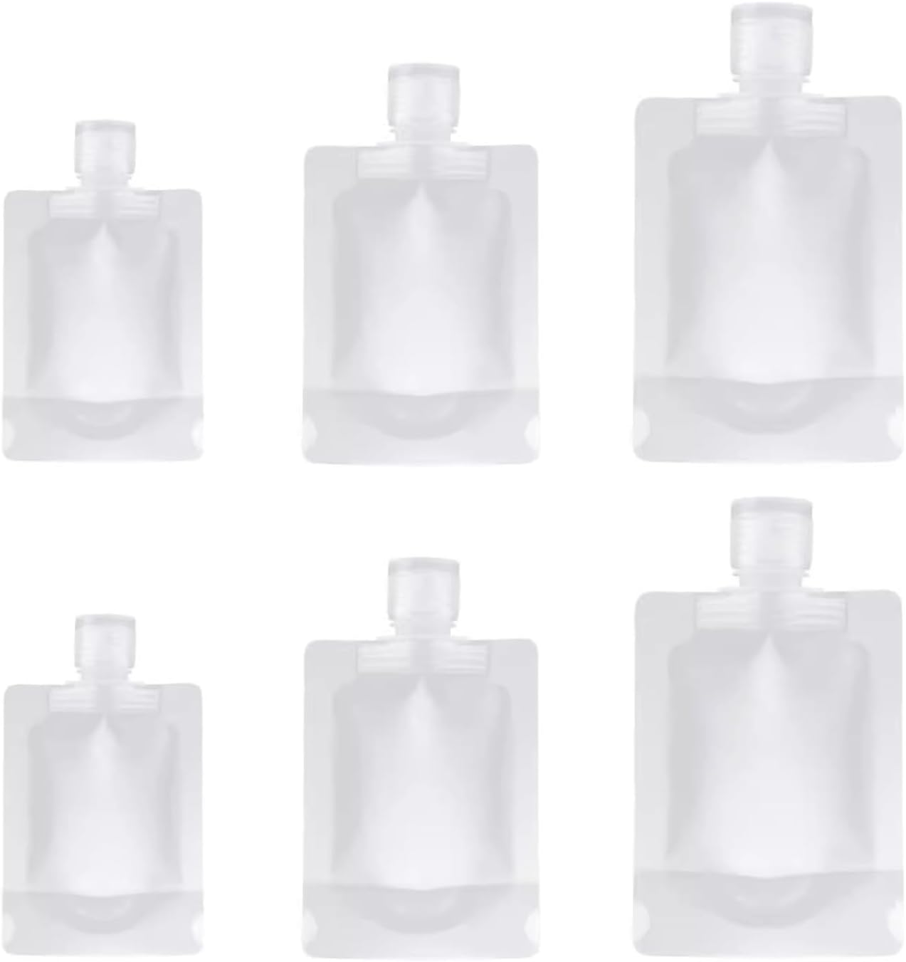 Taoluwin 6Pcs Travel Pouches for Toiletries Set, Leak Proof Clear Squeeze Bags 30Ml/50Ml/100Ml, Triple Seal Travel Size Containers with Stickers, Frosted White image number 5