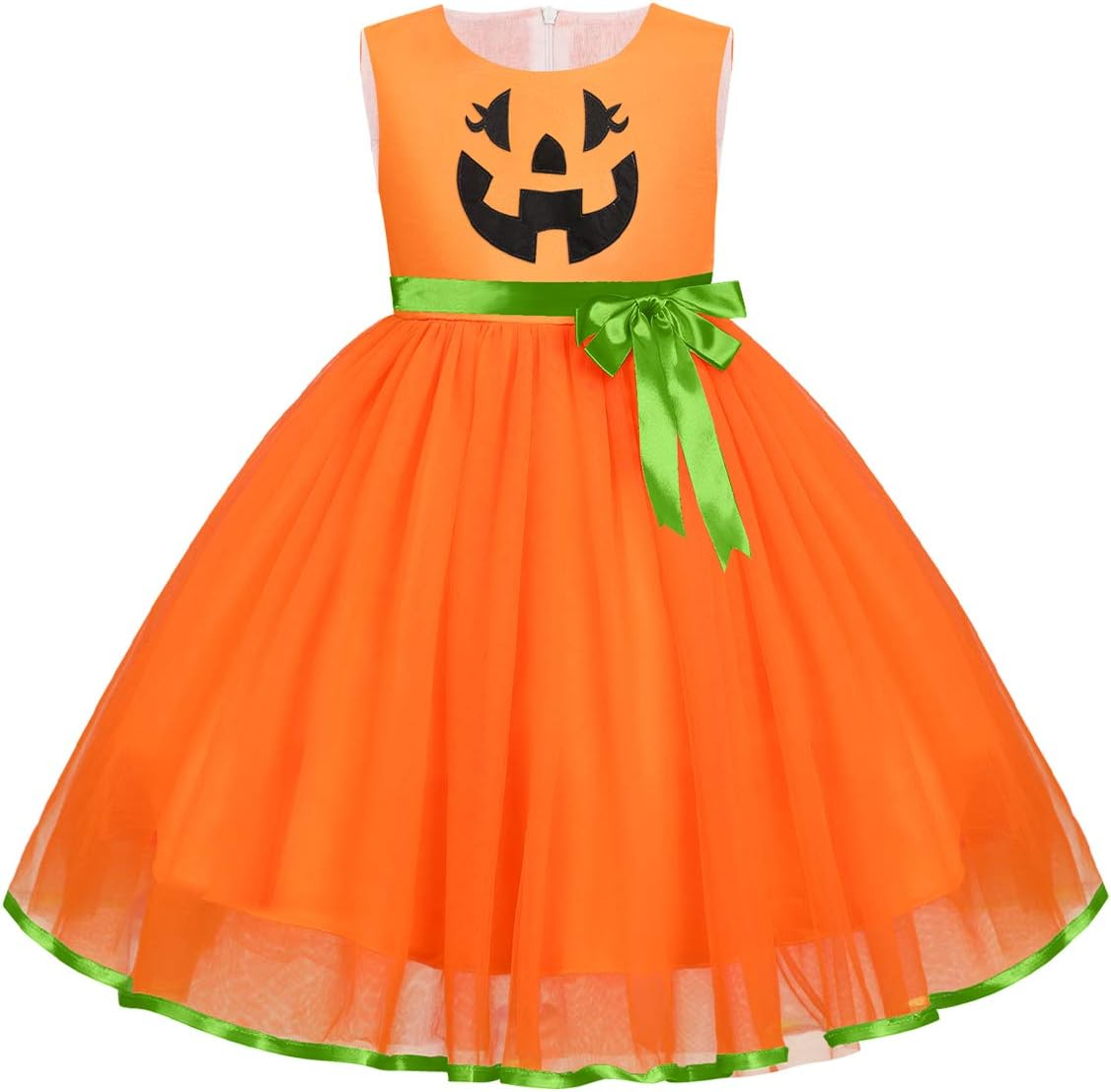 First Halloween Princess Dress up Costume for Newborn Toddler Baby Girls Tutu Cartoon Pumpkin Ghost Pageant Birthday Wedding Party Fancy Photo Prop Christmas Carnival Cosplay Clothes Infant Playwear image number 3