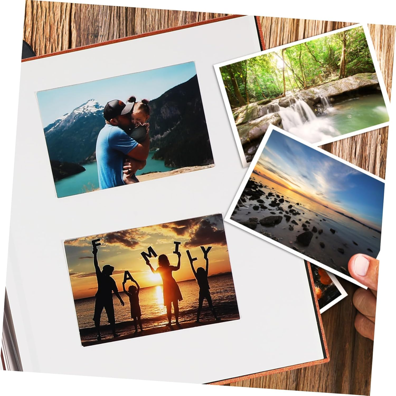 PRETYZOOM Handmade Album Cloth Photo Book Blank Pages Diy Picture Album Hardcover Memory Keepsake Open Window Scrapbook for Family Elegant and Modern Design image number 4