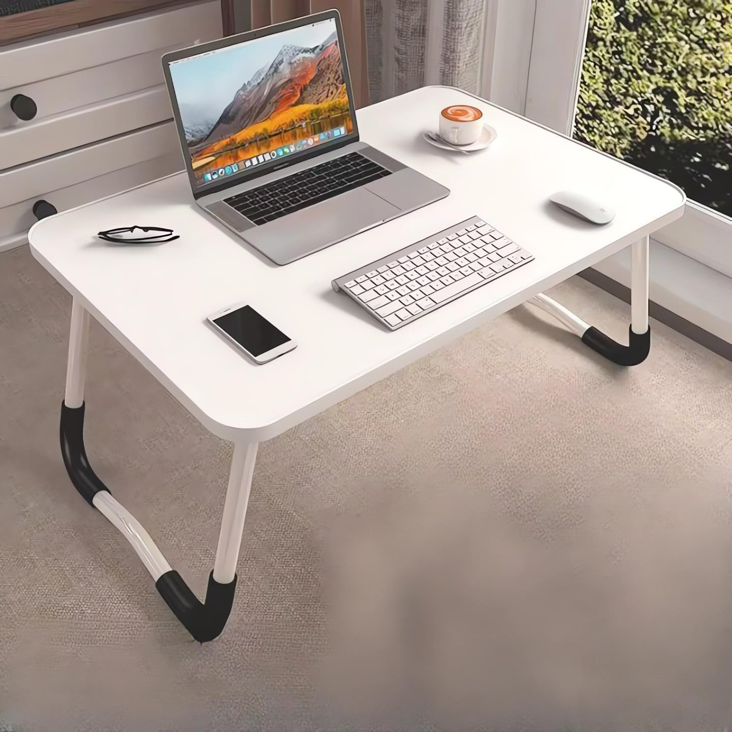 Laptop Desks, Bed Desks, Writing Desks, Portable Student Dormitory Desks (White)