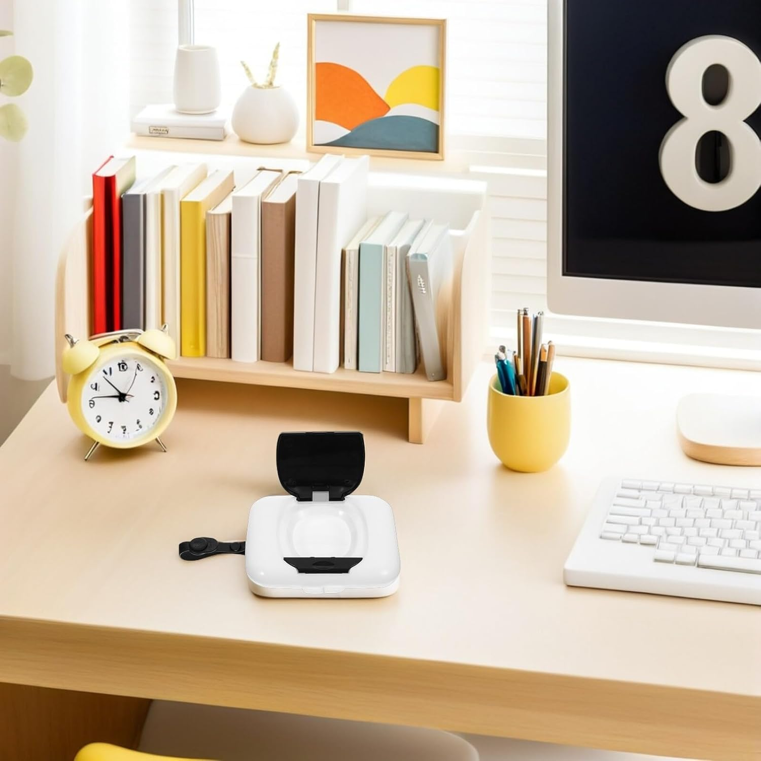 Baby Wipes Dispenser Portable Travel Wipe Holder Case Refillable Black 2Pcs Suitable for Diaper Bags and Outdoor Use image number 1