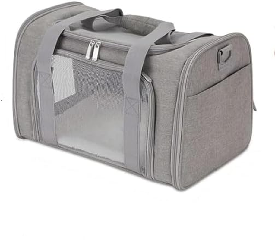 New Upgraded Soft Sided Pet Carrier, Airline Approved, Lockable Zippers, Breathable Dog Carrier for Small Medium Cats and Puppies up to 15 Lbs, Small Dog Carrier - Grey image number 2