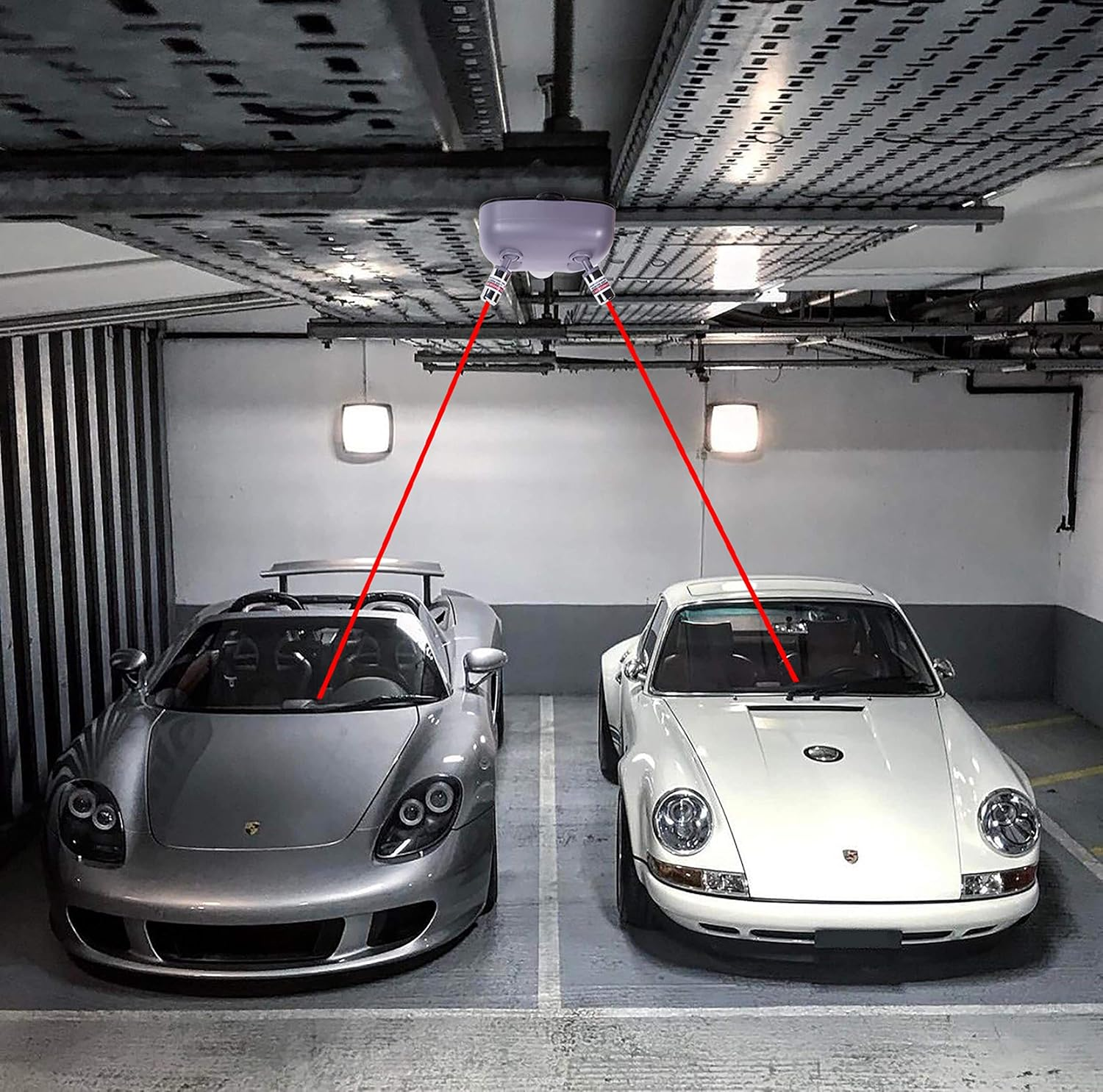 Zento Deals Dual Laser Motion Activated Parking Assistant - Park Right Assistance Car Motion LED Light