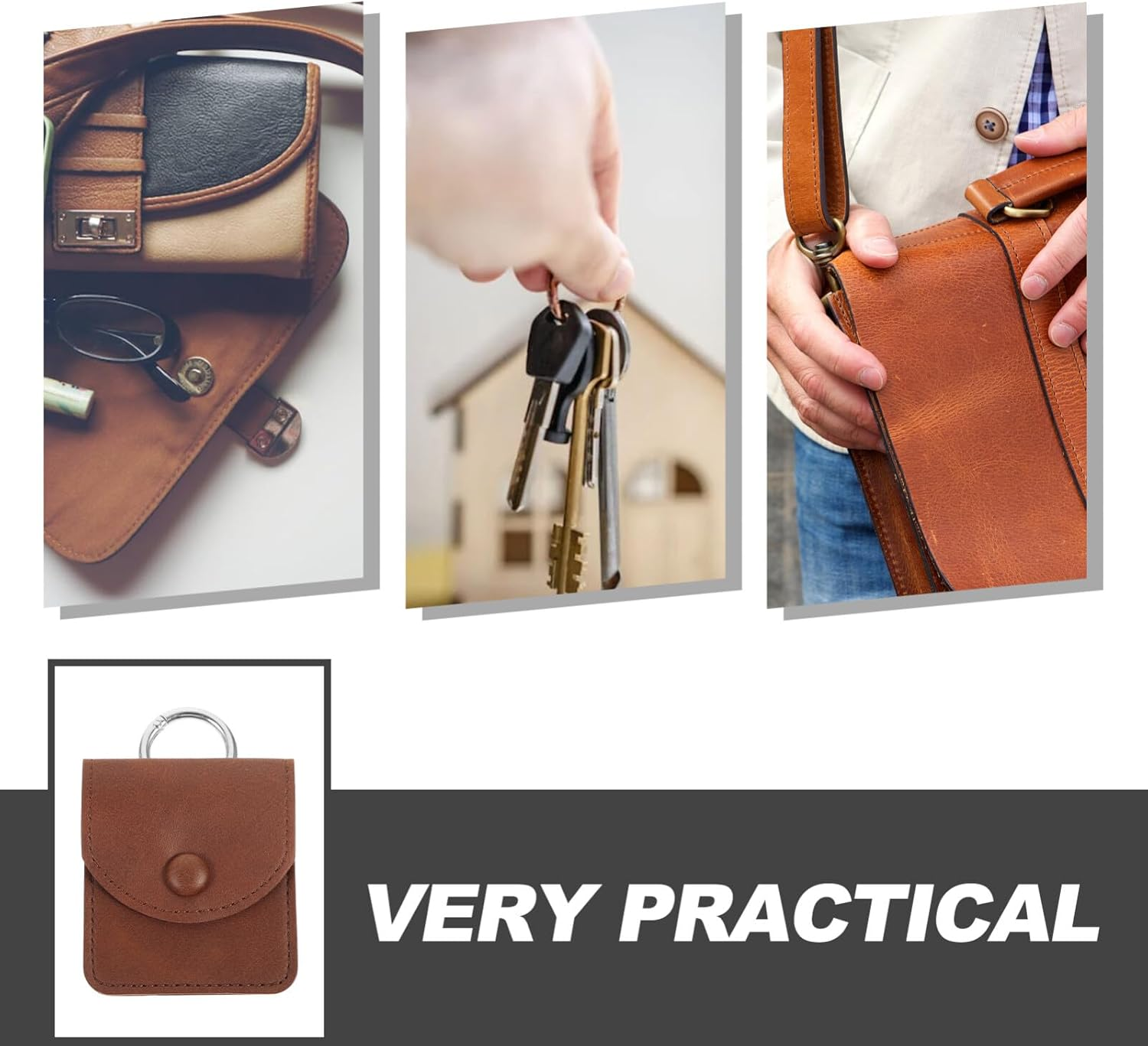 Luxshiny Mini Coin Pouch Keyring Keychain Usb Bag Earphone Case Holder Stylish Travel Accessory for Coin and Jewelry image number 3