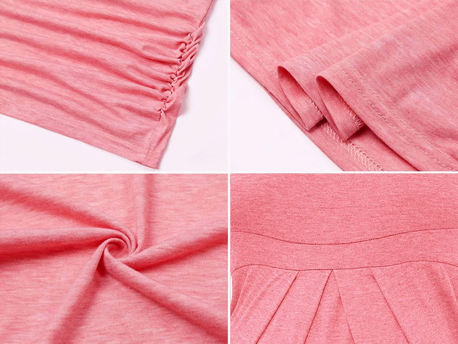 Women'S Maternity Tops Short Sleeve round Neck Front Pleat Peplum Tunic Top Pregnancy Casual T Shirts image number 4