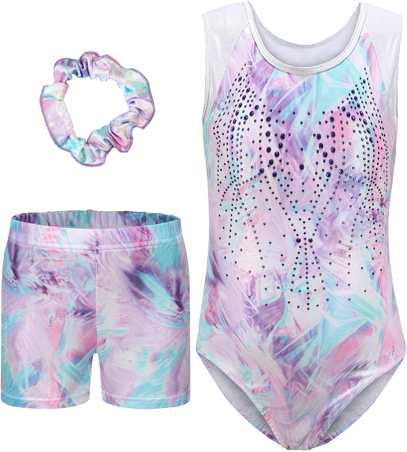 SEAUR Girls' Leotard Gymnastics Shorts Headband Set Kids Gymnastics Jersey Shorts Gymnastics Sleeveless / Long Sleeve Leotard Dance Clothing