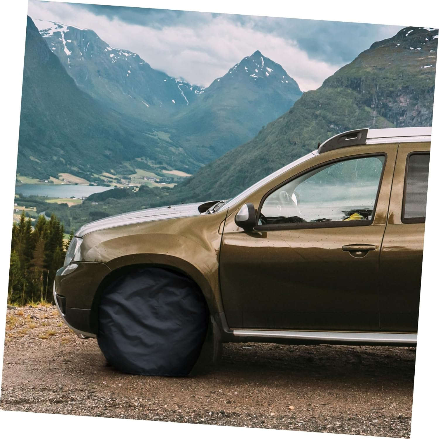 SOESFOUFU 4Pcs Tire Storage Bag Luggage Wheel Covers for Trailer Rv Truck Tire Covers Oxford Cloth Black image number 6