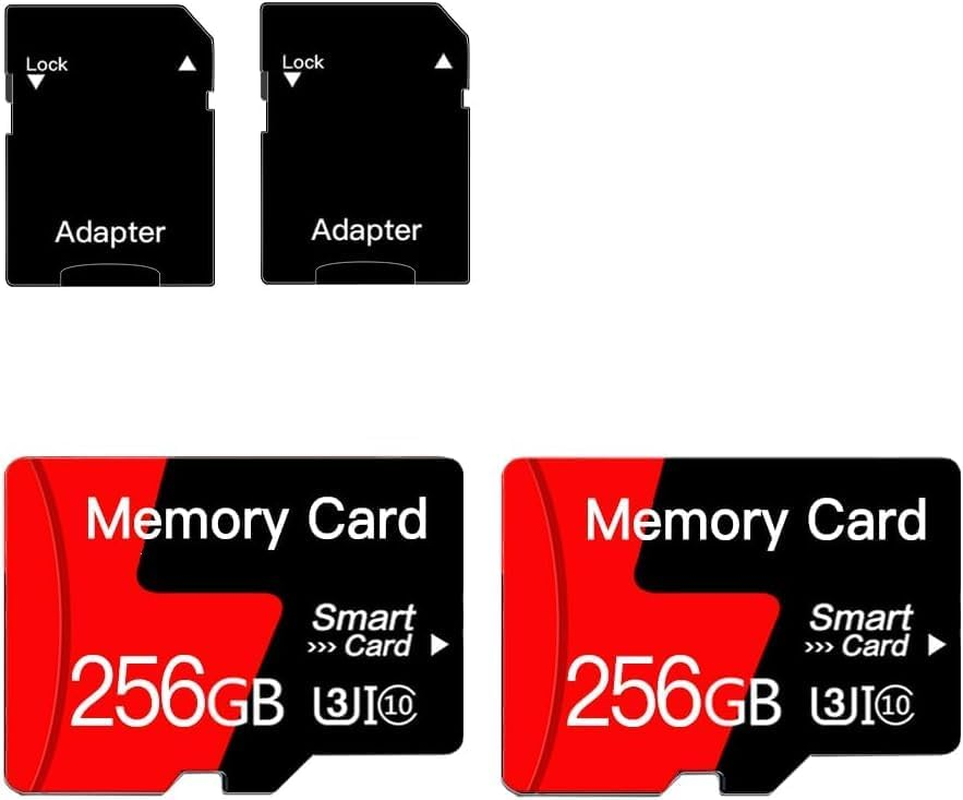Micro Card 256GB 2 Pack Memory Card Compatible High Speed for 4K UHD Video, A1 U3 C10 Micro XC Card with 2 Adapter image number 3