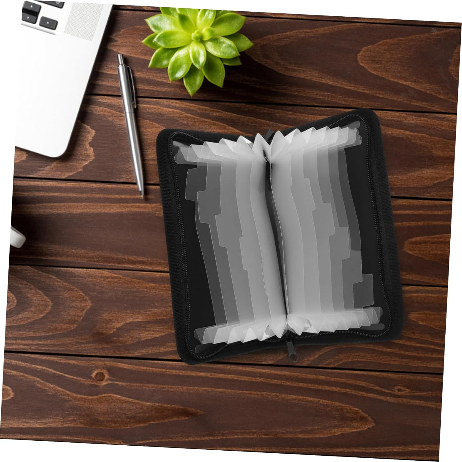 WEKAMOS Mini Accordion File Folder Document Organizer with Zipper for Receipts Bills Cards Lightweight Portable Storage for Important Documents and Items image number 6