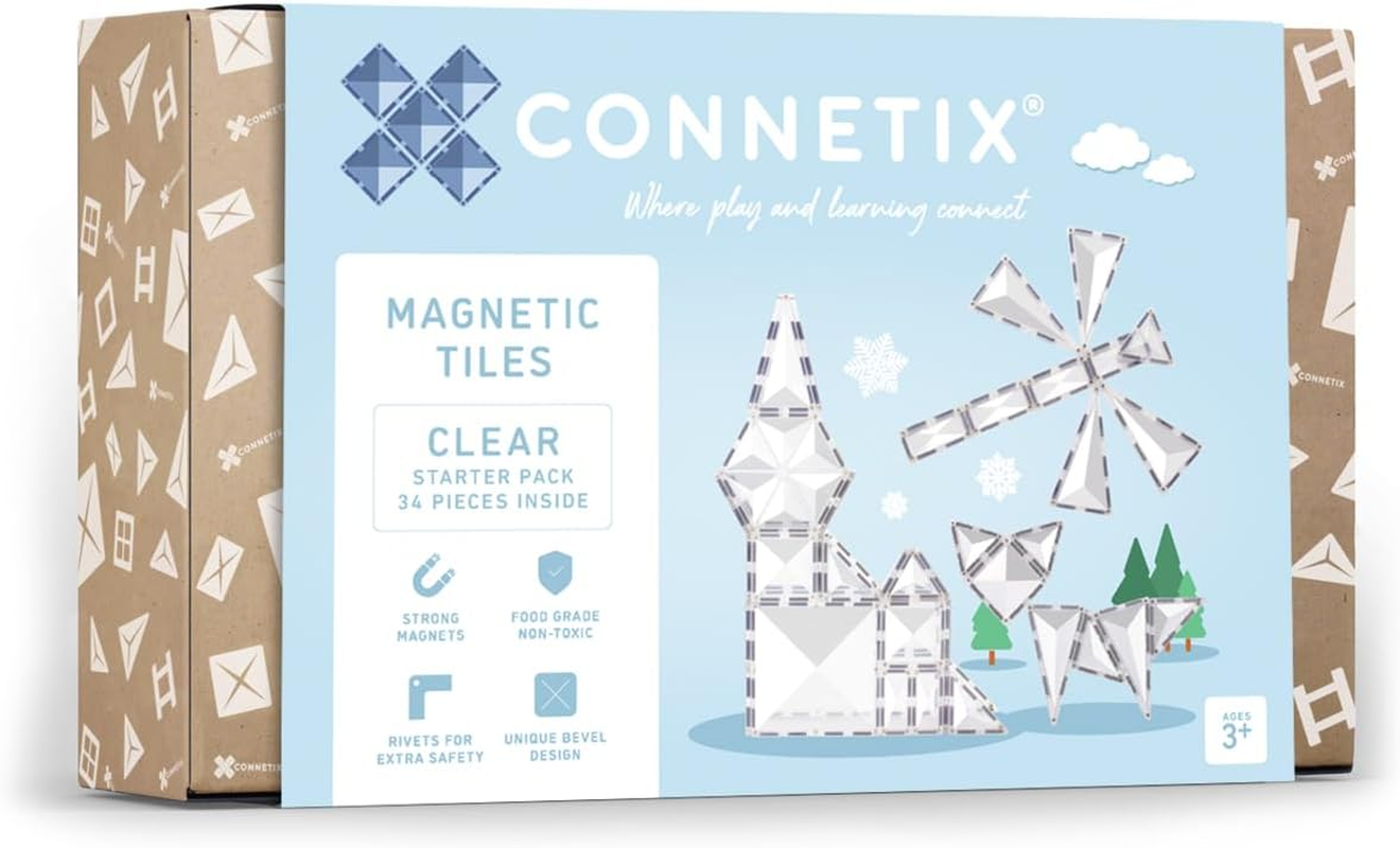 CONNETIX Clear Starter Pack, 34 Pieces