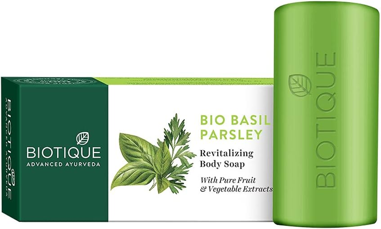 Biotique Bio Basil & Parsley Revitalising Body Soap with Pure Fruit & Vegetable Extracts 150 Gm image number 5