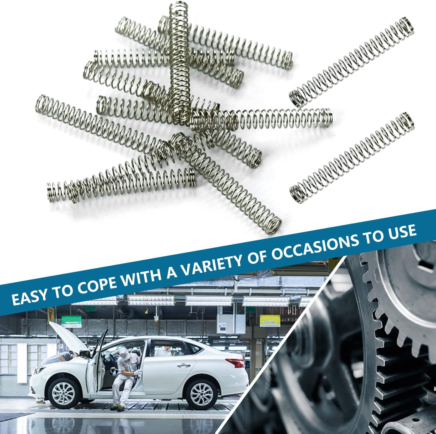 EKIND 25N Compression Spring, Wire Dia 0.5Mm, Outer Dia 3Mm, Free Length 25Mm, Compression after Length 8Mm, Spring Steel Extended Coil Suitable for Light Industry DIY (10Pcs, Silver)