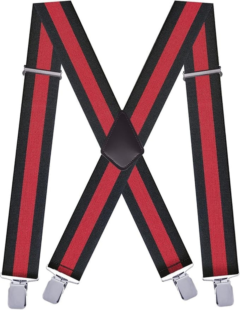 Suspenders for Men Duty,5Cm Wide Adjustable Elastic X Back Suspender image number 5