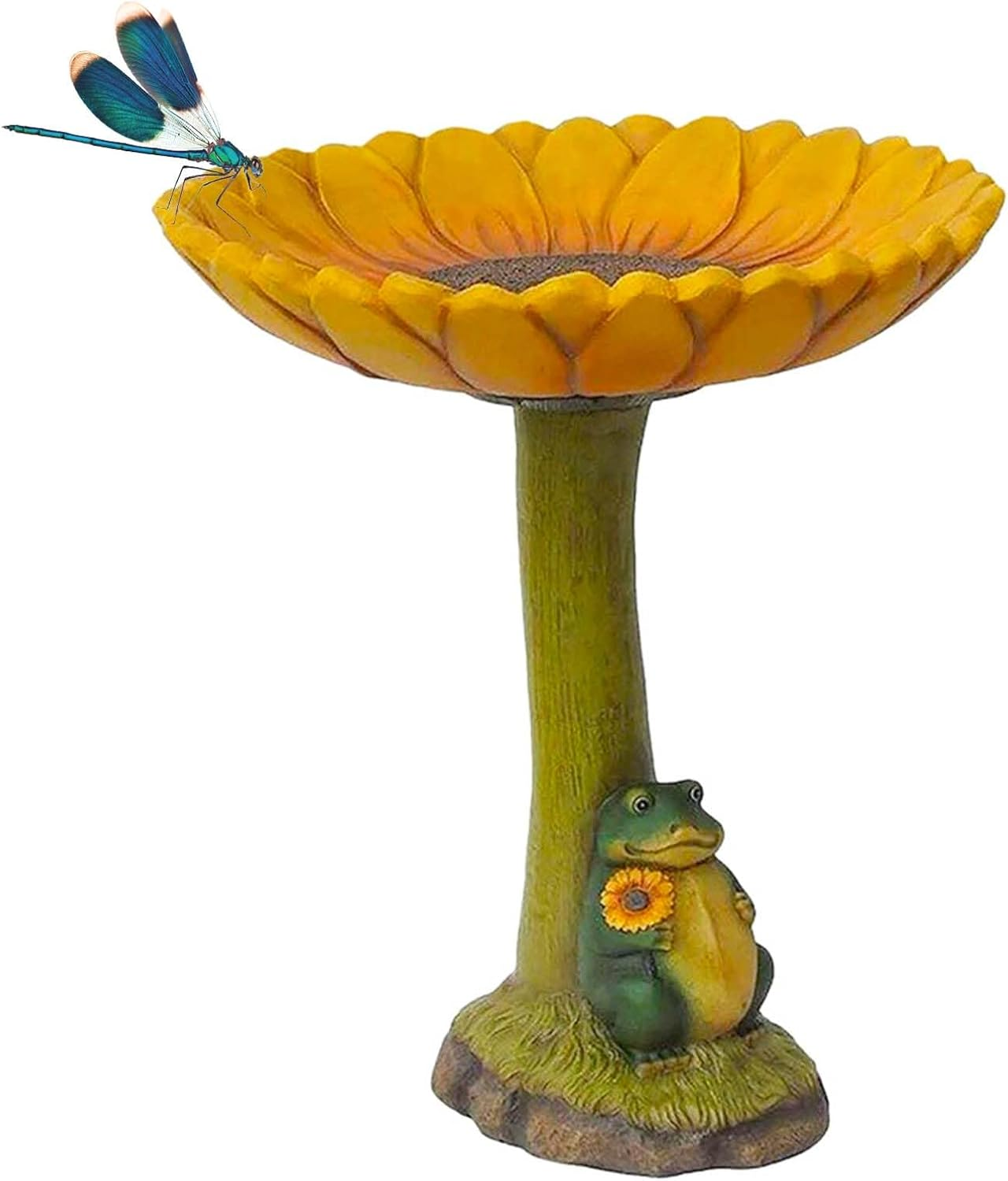 7.87" Outdoor Resin Bird Bath with Sunflower Base,Bird Feeder for Garden Decor