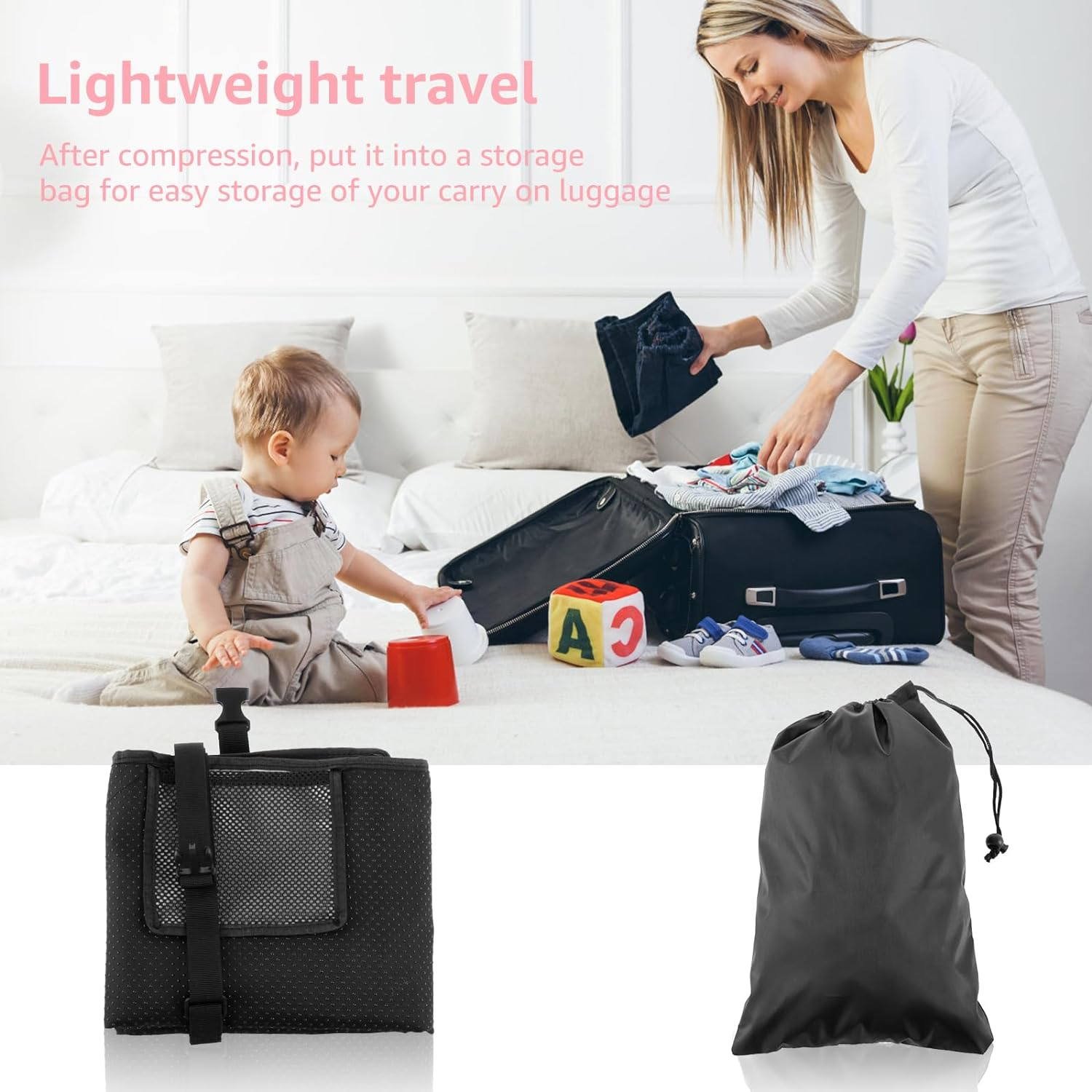 Kids Airplane Bed Toddler Plane Bed Baby Airplane Bed Kids Airplane Footrest Toddler Plane Seat Extender Kids Airplane Seat Extender Airplane Kids Bed for Flying Flights (Pink) image number 4