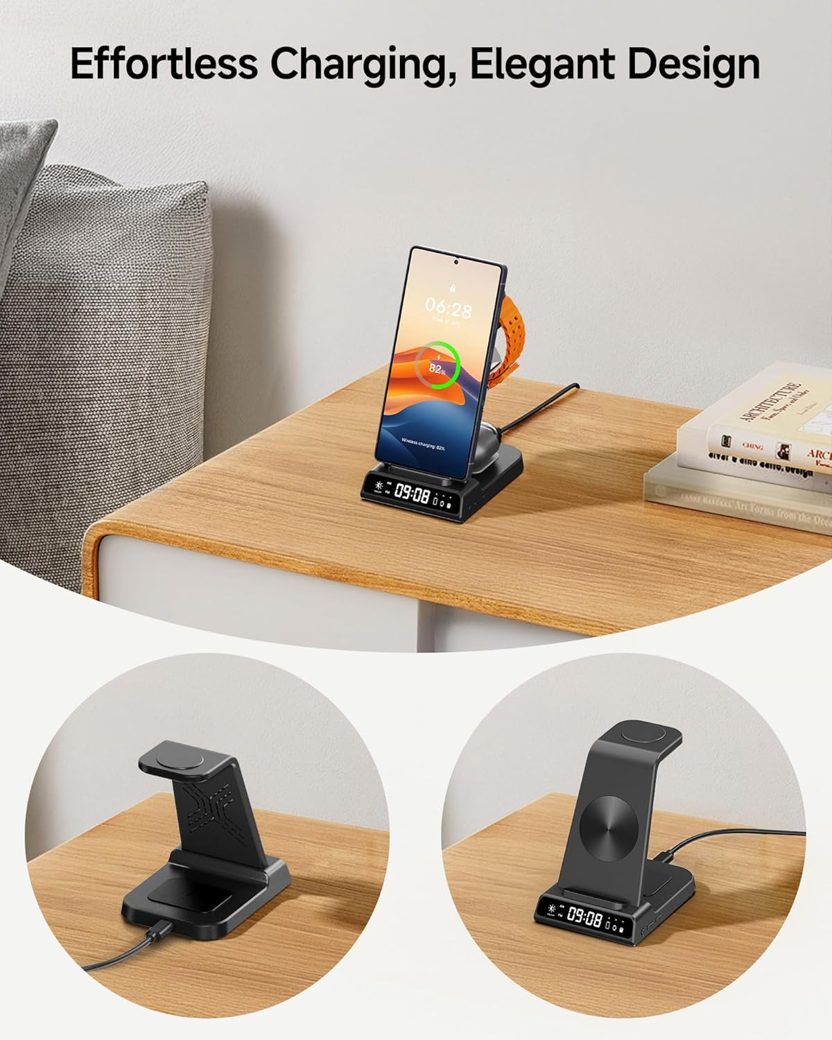 Wireless Charger for Samsung Devices, Wireless Charging Station for Samsung S25 Ultra/S25+/S25/Z Flip7/S24/S23/S22/S21, for Galaxy Watch 8/8 Classic/7/Ultra/6/5/4, Galaxy Buds3 Pro (No Adapter) image number 5