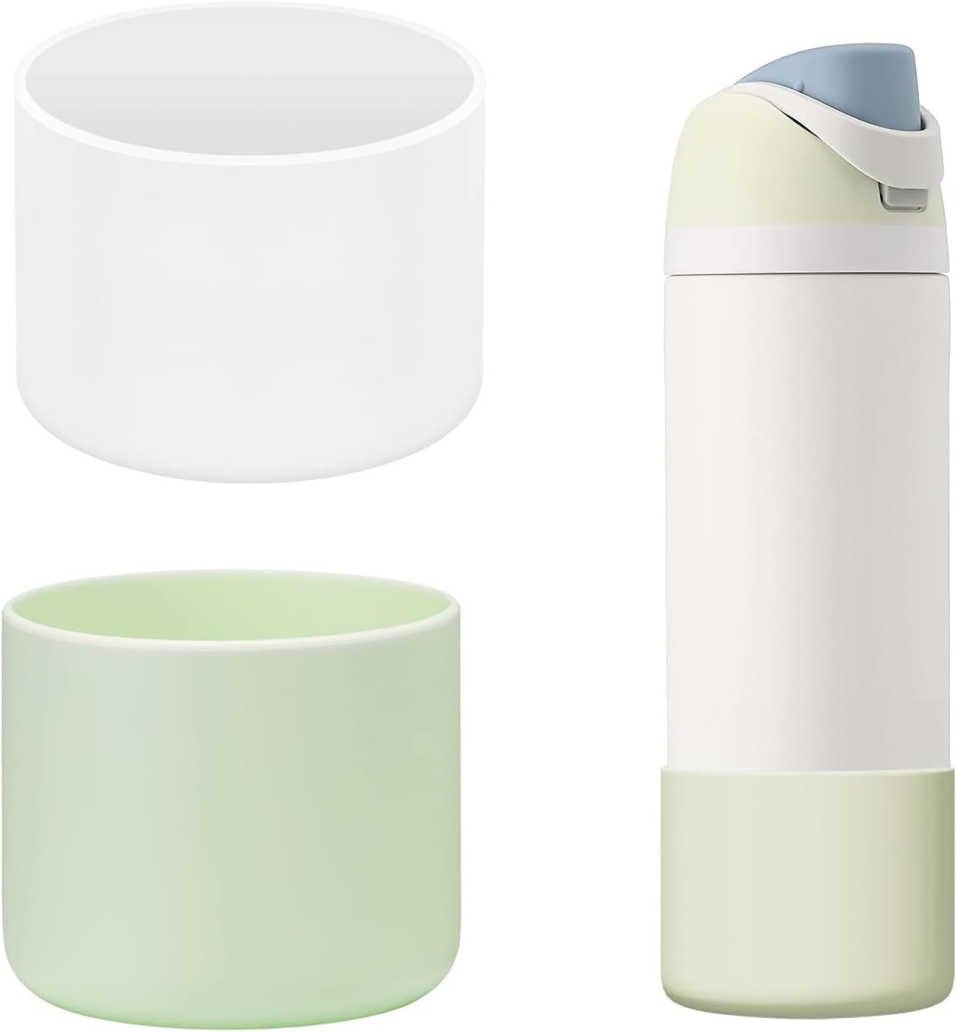 2 PCS Silicone Boot for Owala Freesip 24 Oz Water Bottle, Anti-Slip Protective Sleeve Bottom Bumper Protector for Twist and Flip Stainless Steel Water Bottles