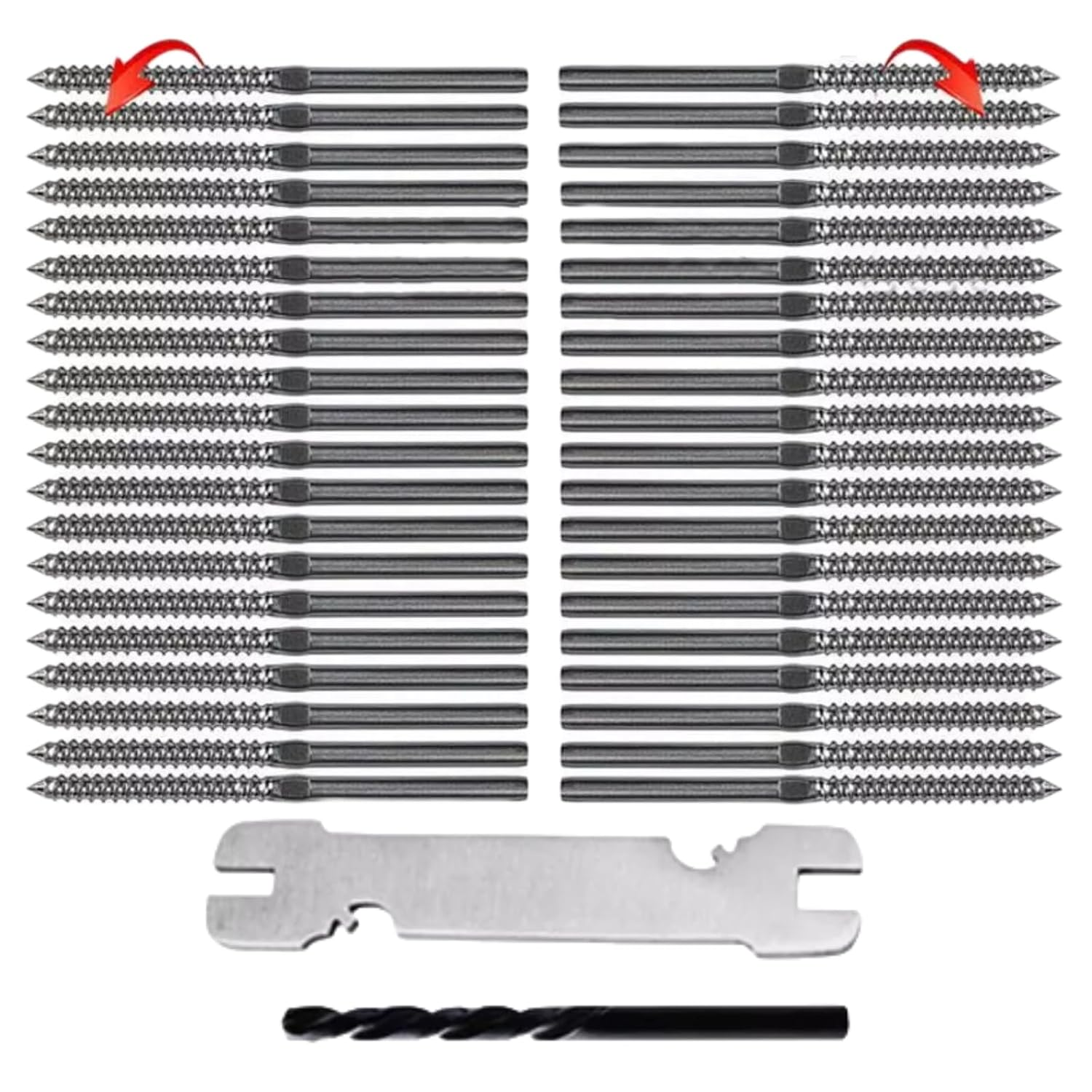 MTJNYZA Fence Tool,40 Pack Lag Screw Swage Stud Left & Right Handed Thread Swage Lag Screws for 1/8" Cable Railing Kit, T316 Stainless Steel Stair Deck Railing Hardware DIY Baluster Kit image number 3