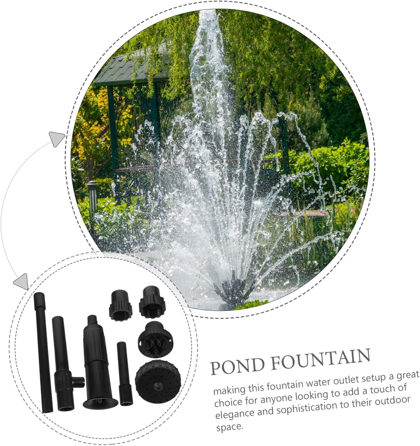 HAKIDZEL Outdoor Water Fountain Nozzle Pond Fountain Spray Head Water Feature Sprinkler Head image number 4