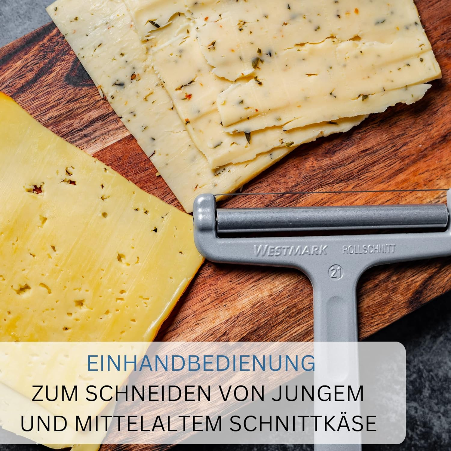 Westmark Cheese Slicer with Roller and Cutting Wire, Silver image number 2