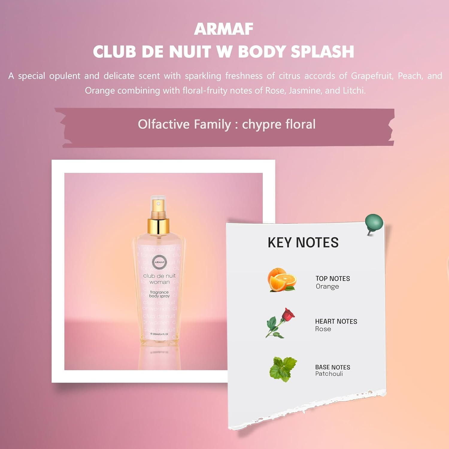 Armaf Club De Nuit Body Mist for Women 250 Ml