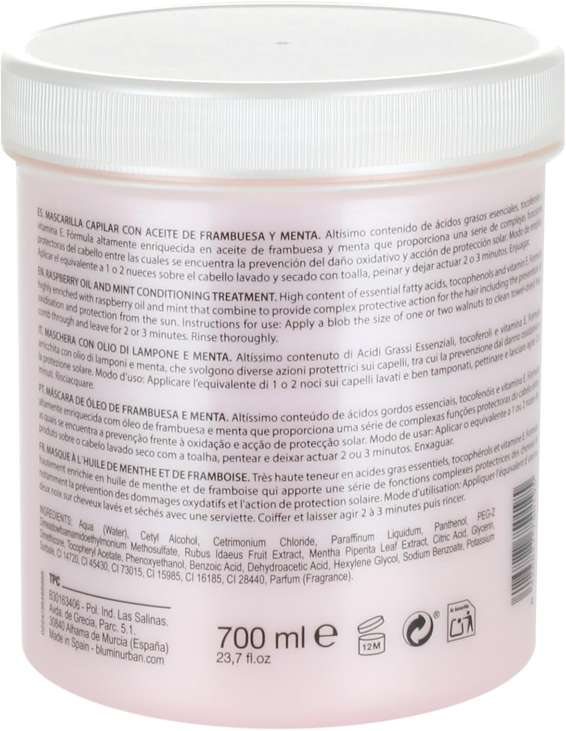 Tahe Blumin Raspberry and Mint Oil Hair Mask 700Ml (23.6Fl. Oz) image number 1