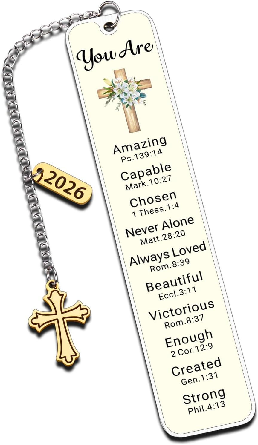 Baptism Gifts for Girls Boys Chritsian Bookmark First Communion Christening Gifts for Goddaughter Godson Godchild Baby Shower Adult Baptism Gifts for Women Men Friends Catholic Religious Bookmarks image number 3