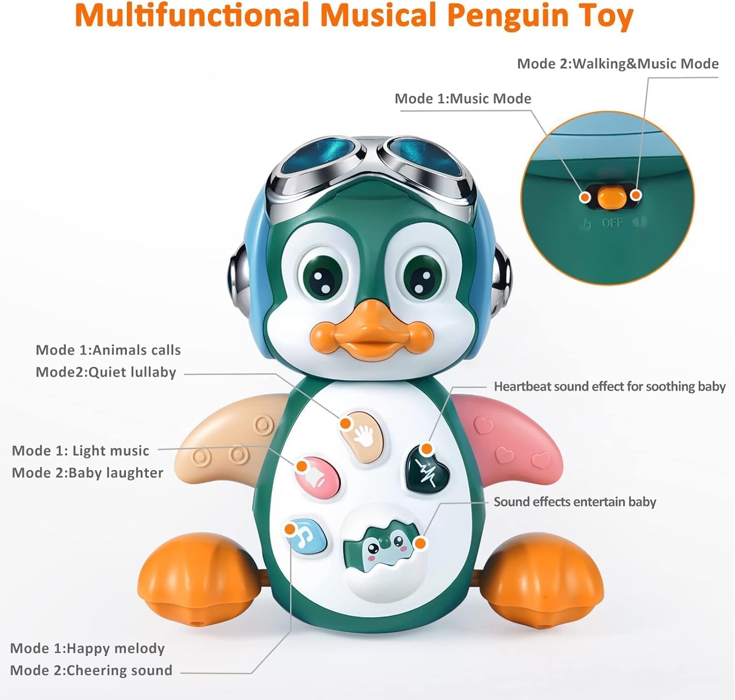 Enliansgo Baby Toys 6-12 Months - Musical Crawling Baby Toys for 12-18 Month, Early Learning Educational Toy with Light & Sound, Birthday Toy for Infant Toddler Boy Girl 7 8 9 10 11 Month 1-2 Year Old image number 6