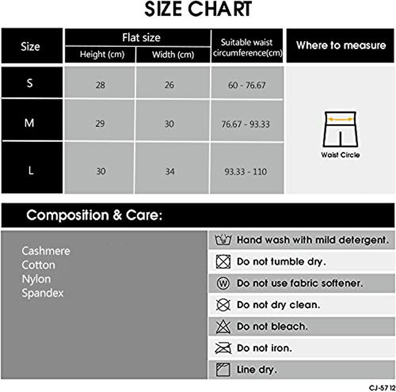 (Camel, Small) - YUPPIE TONE Warm Cashmere Waistband Unisex Elastic Kidney Stomach Waist Support Protector Belt image number 3