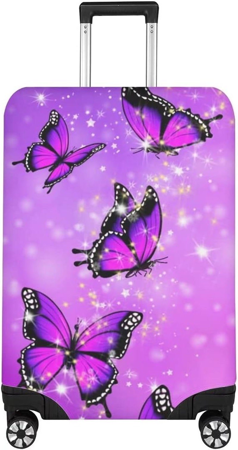 BIGCARJOB Luggage Cover Travel Suitcase Protector Bagggae Proof Fit 18-30Inch Anti-Scratch, Purple Butterflies, Xl(30"-32"Cover), Xl(30"-32"Cover) image number 3