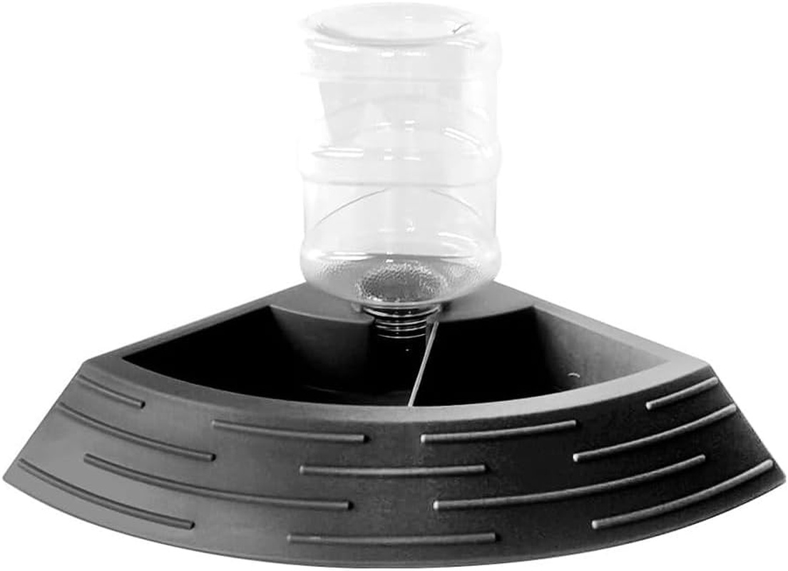 NUZAMAS Reptile Automatic Water Feeder Waterer Terrarium Corner Bowl Habitat Decor Turtle Food and Water Bowl for Frogs Spiders Amphibians Chameleon Gecko Black image number 5