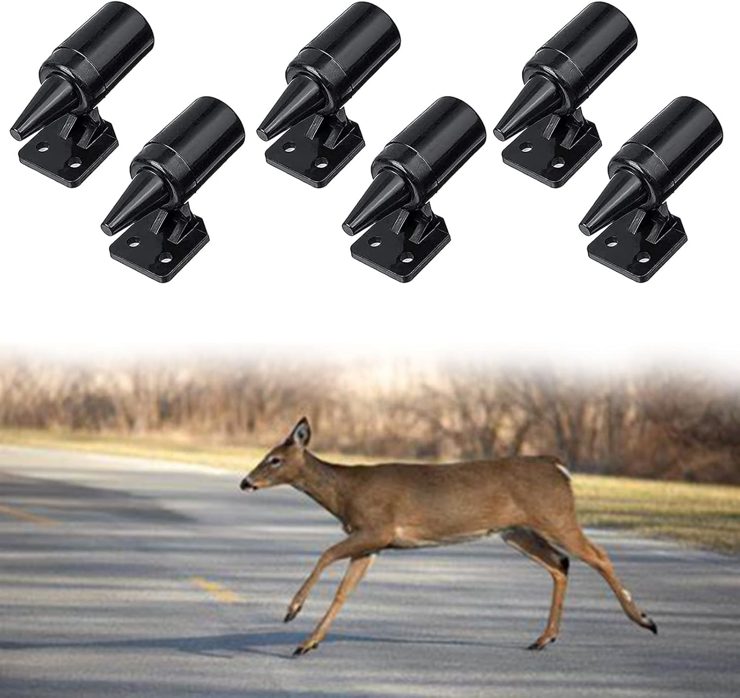 Pack of 6 Car Deer Warning, Ultrasonic Wildlife Warning, Stag Whistle Ultrasonic, Deer Whistle Warning, for Cars, Vehicles, Motorcycles image number 3