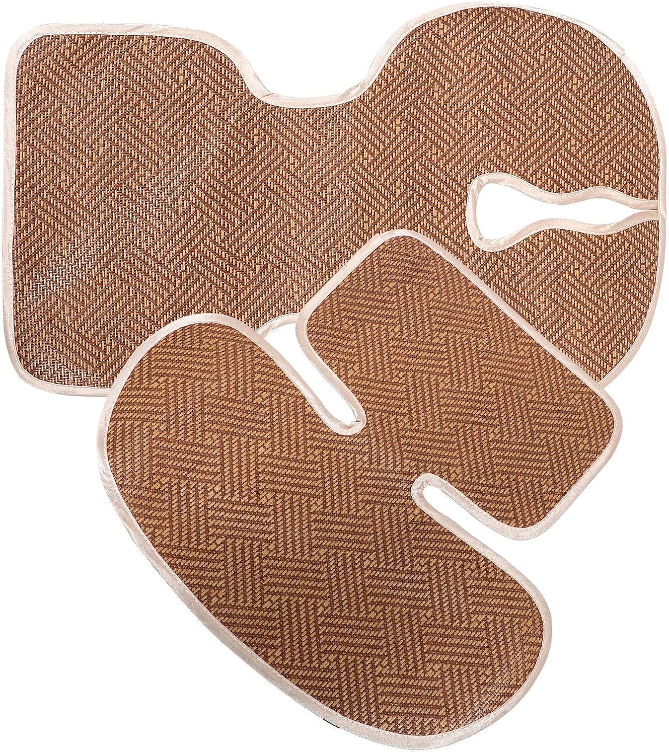 Universal Rattan Cooling Seat Pad for and Seat, Breathable Moisture-Wicking Pram Liner Mat Air Flow 3D Design, Summer Pushchair Cushion Insert