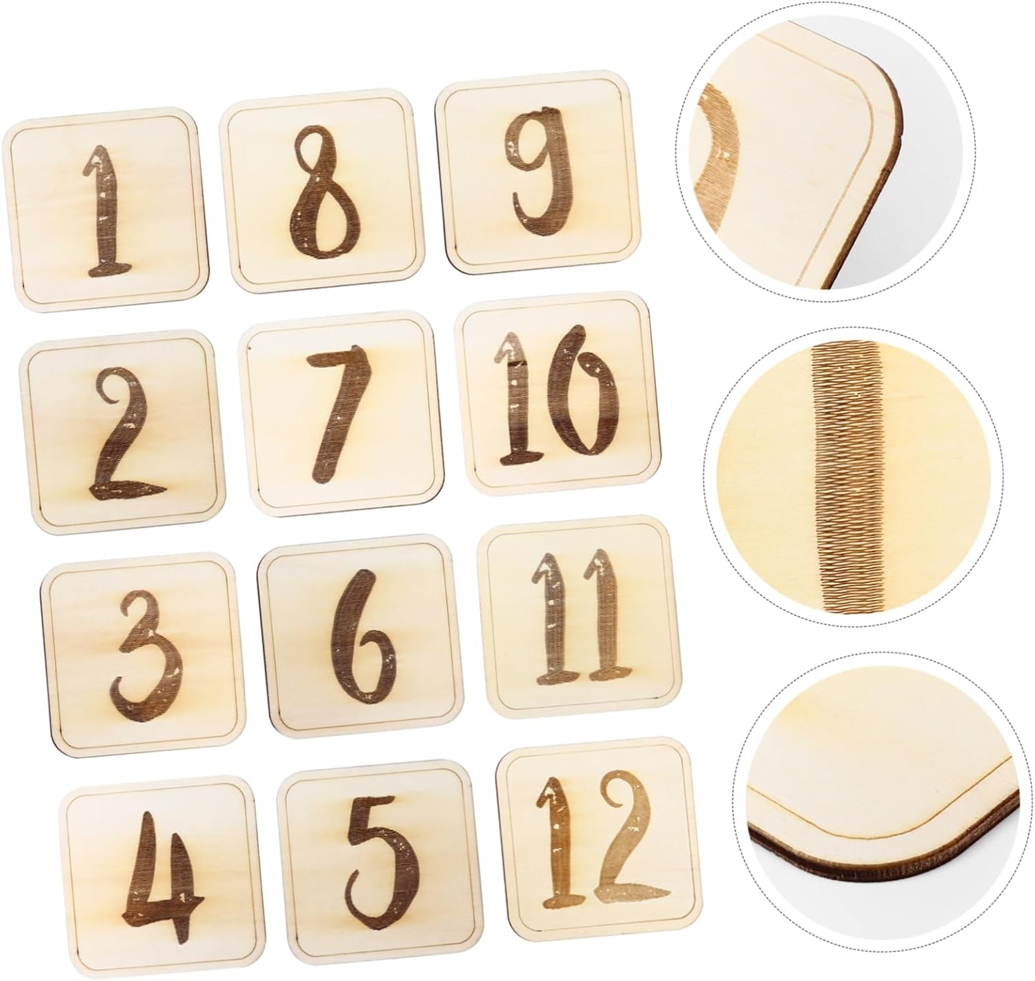 1 Set Wooden Monthly Milestone Cards for Photography Durable and Safe Newborn Photo Props for Recording Growth Moments image number 3