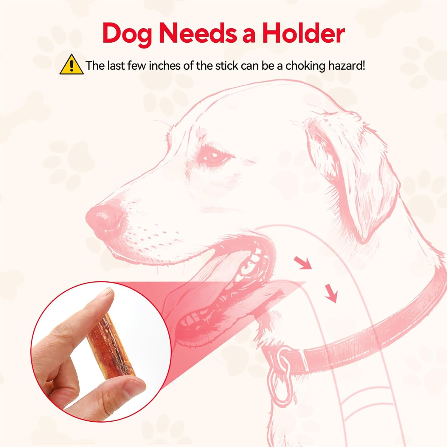 2 in 1 Interactive Treat Dispensing Dog Toys, Bully Stick Holder, Adjustable Dog Treat Holder for Medium & Large Dogs, Safety Device to Prevent Choking, Red - Blue image number 6