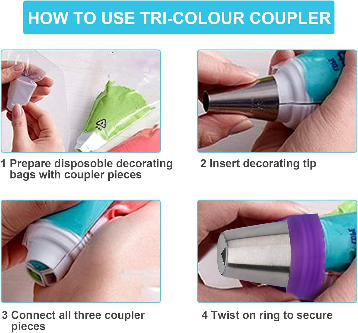 47 Pcs Russian Piping Tips Set, 12 Flower Frosting Nozzles Icing Tips for Cake Decorating Tips Kit, Baking Supplies for Cookie Cupcake, 2 Leaf Piping Tips 2 Couplers 30 Pastry Baking Bags image number 2