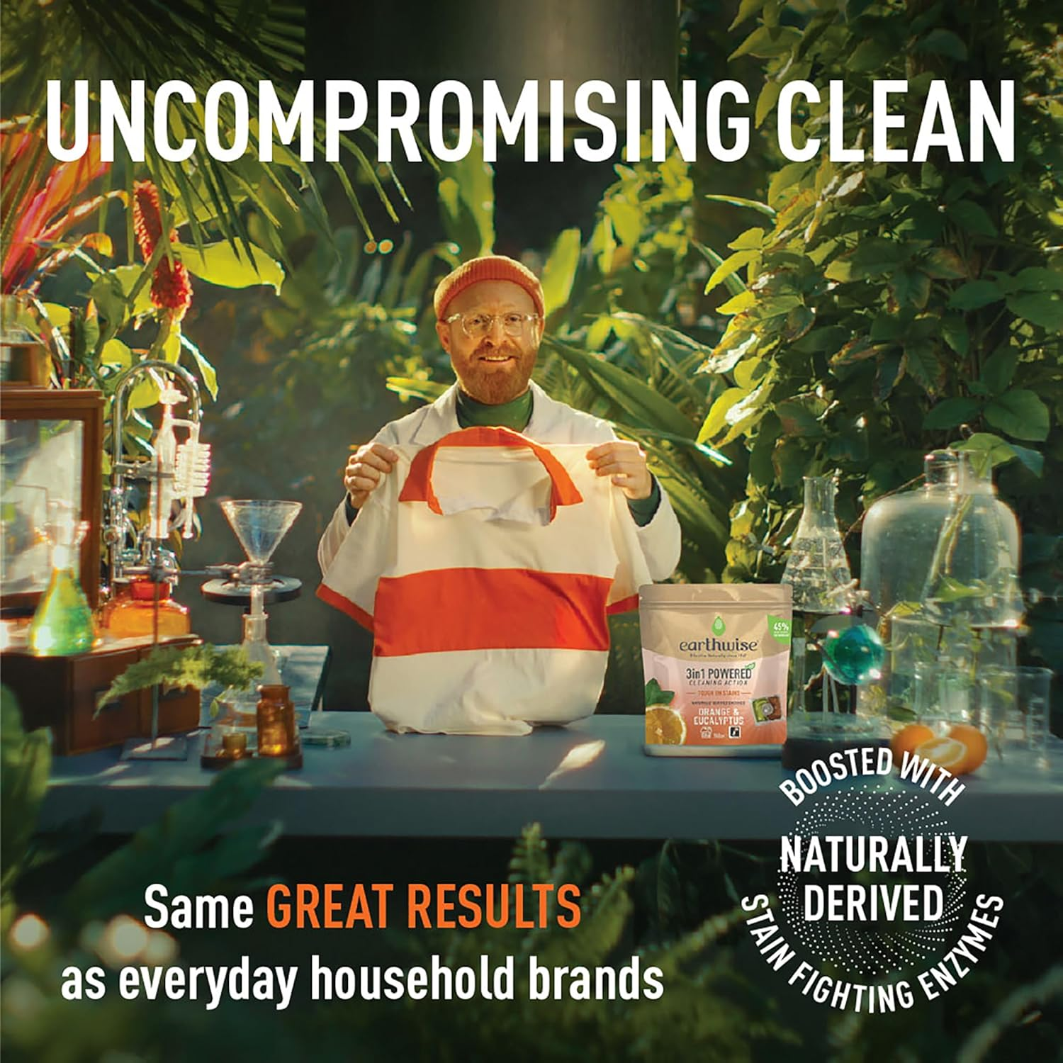 Earthwise Orange & Eucalyptus Laundry Washing Detergent Capsules, 26 Pack, 26 Washloads, Suitable for Front & Top Loader, Tough on Stains, 3In1 Powered Cleaning Action with Naturally Derived Enzymes