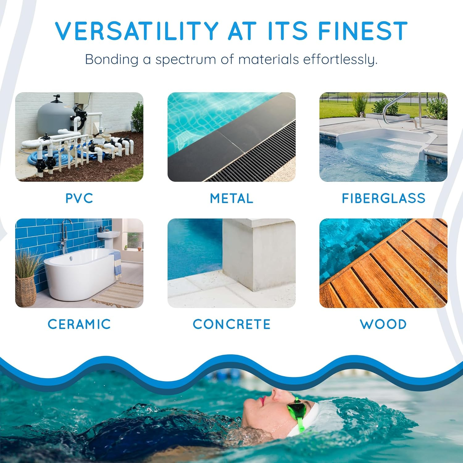 Swimming Pool Epoxy Repair Kit | Waterproof Epoxy Putty | Pool & Spa Repair | Easy DIY | Underwater Sealant for Cracks & Leaks | Concrete, Fiberglass, PVC | DMK-5200 50Ml (1.7 Oz) Kit | Gray image number 4