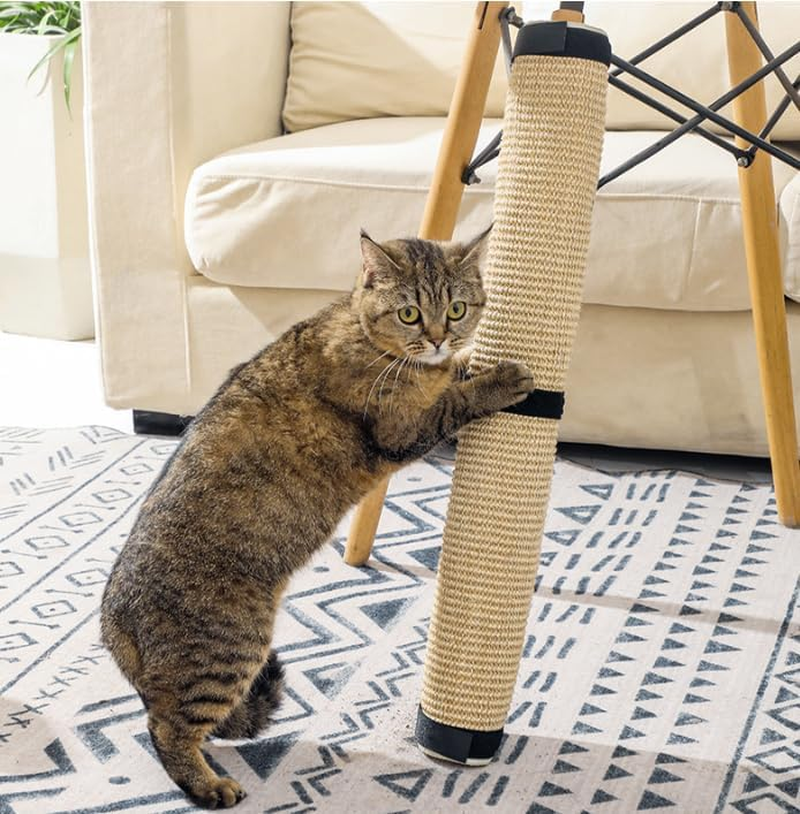 Natural Sisal Scratching Board for Cats Claw Care Scratching Mat with Velcro Fastening image number 4