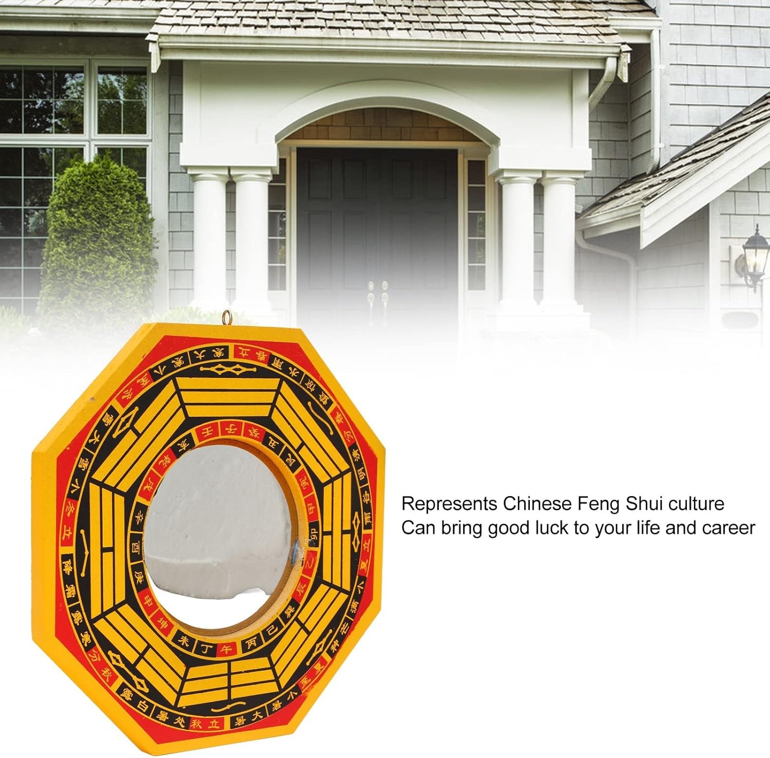 Chinese Bagua Mirror Feng Shui Mirror, Attract Positive Energy & Good Luck, Traditional Feng Shui Decoration Outdoor Convex Mirror Suitable for Door Hangings image number 6