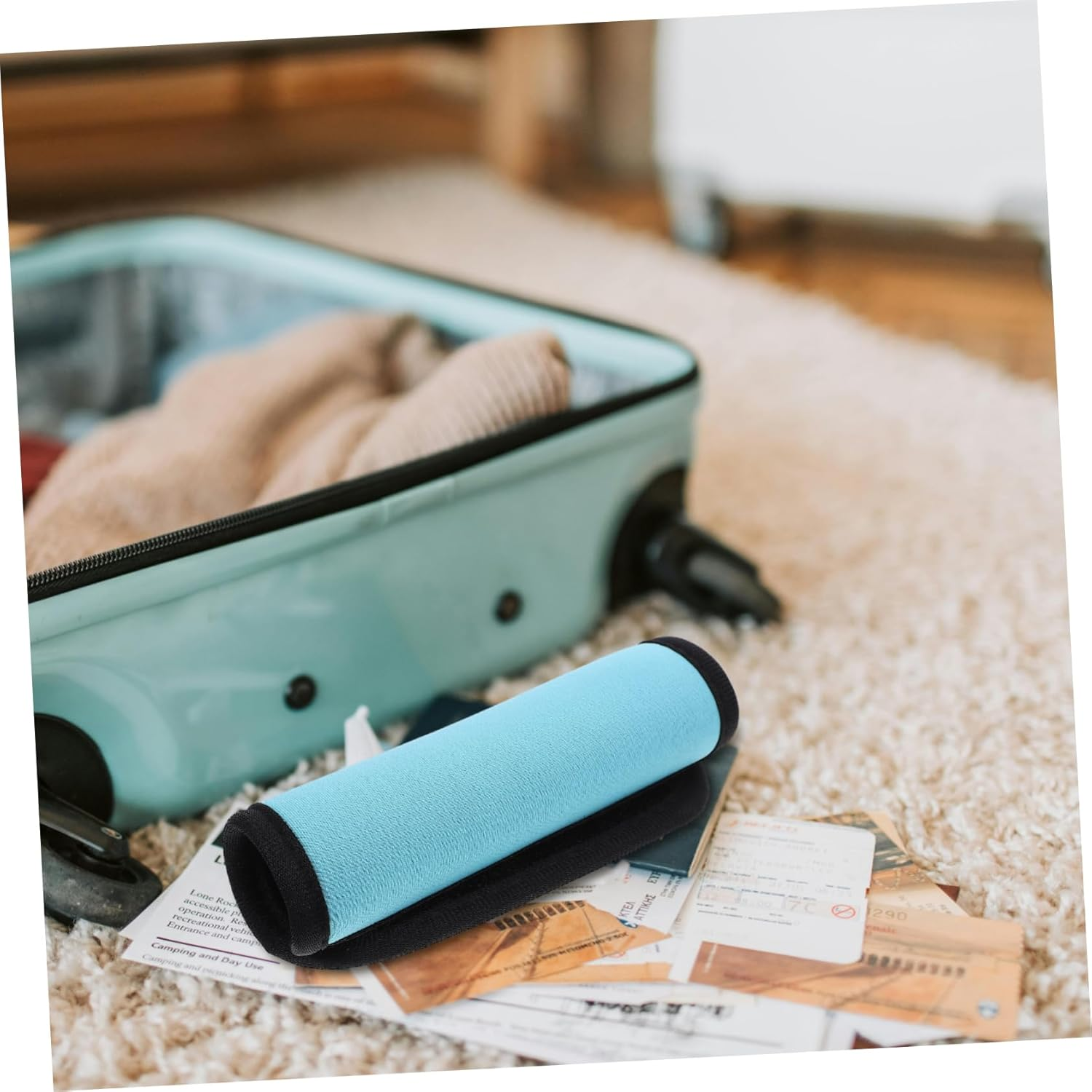 LALADEFIEE Protective Suitcase Handle Wrap Sturdy Bag Handle Cover Neoprene Grip for Heavy Luggage image number 3