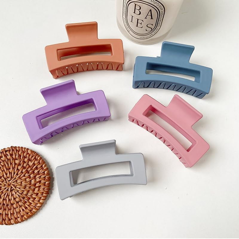 Hair Claw Clips Fashionable and Practical 10.5Cm Solid Color Square PS Material Matte Ladies Hairpin Headdress Shark Clip Hairpin image number 2