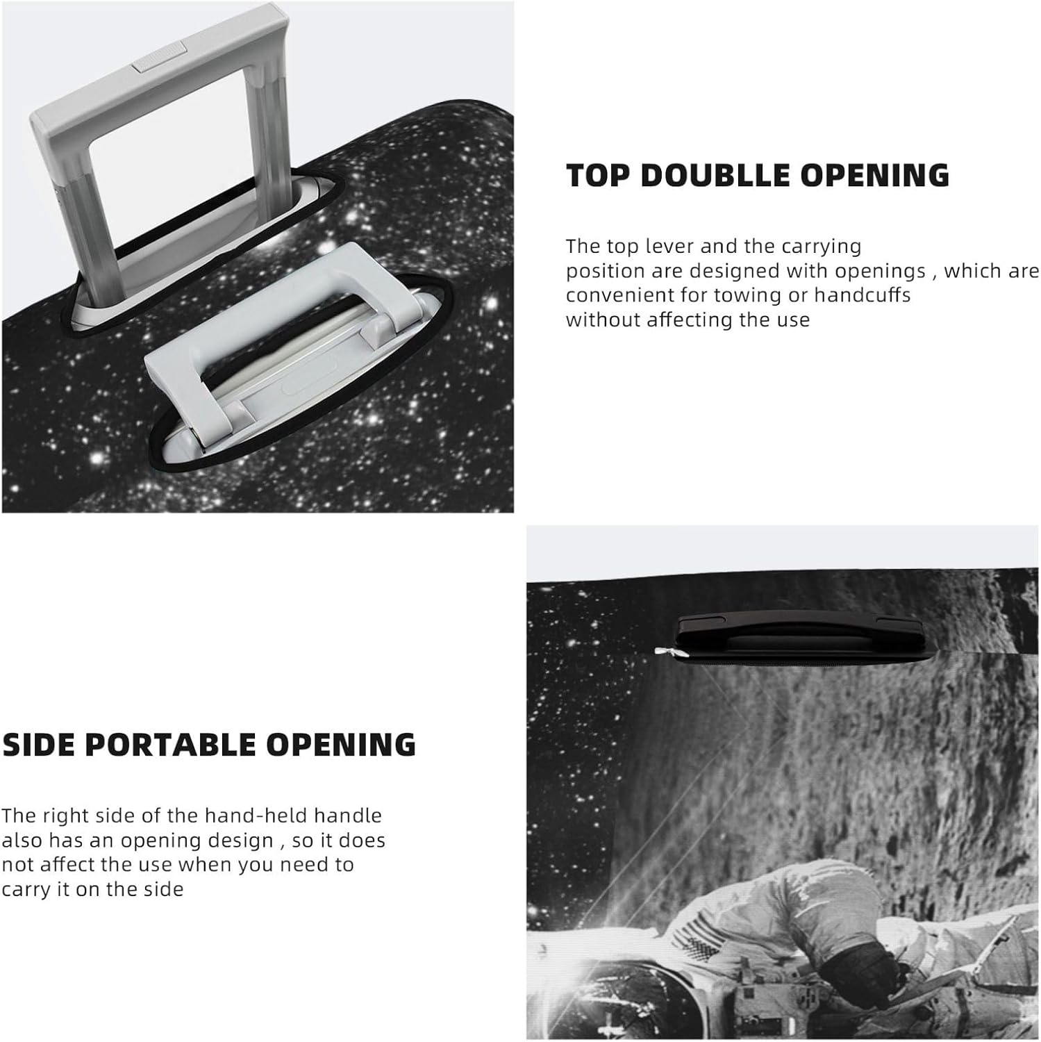 Obabo Programmer Programming Code Travel Luggage Cover,Washable Suitcase Cover Protector Anti-Scratch Suitcase Cover Fits 18-32 In, Lunar Astronaut, L image number 5