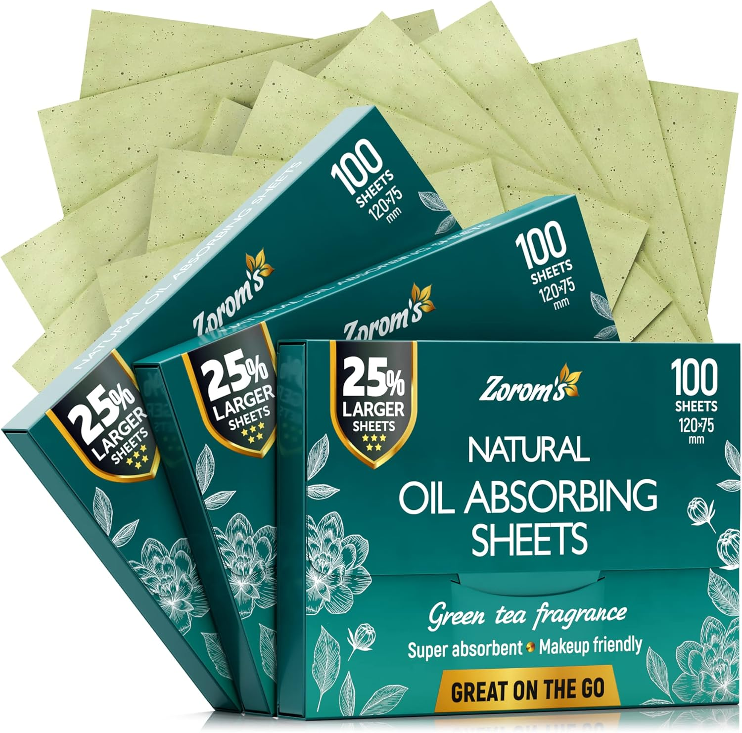 High-Performance Oil Absorbing Sheets for Face - 3 Pack (150 Sheets) - Makeup Friendly Blotting Papers for Oily Skin - Oil Blotting Sheets for Face