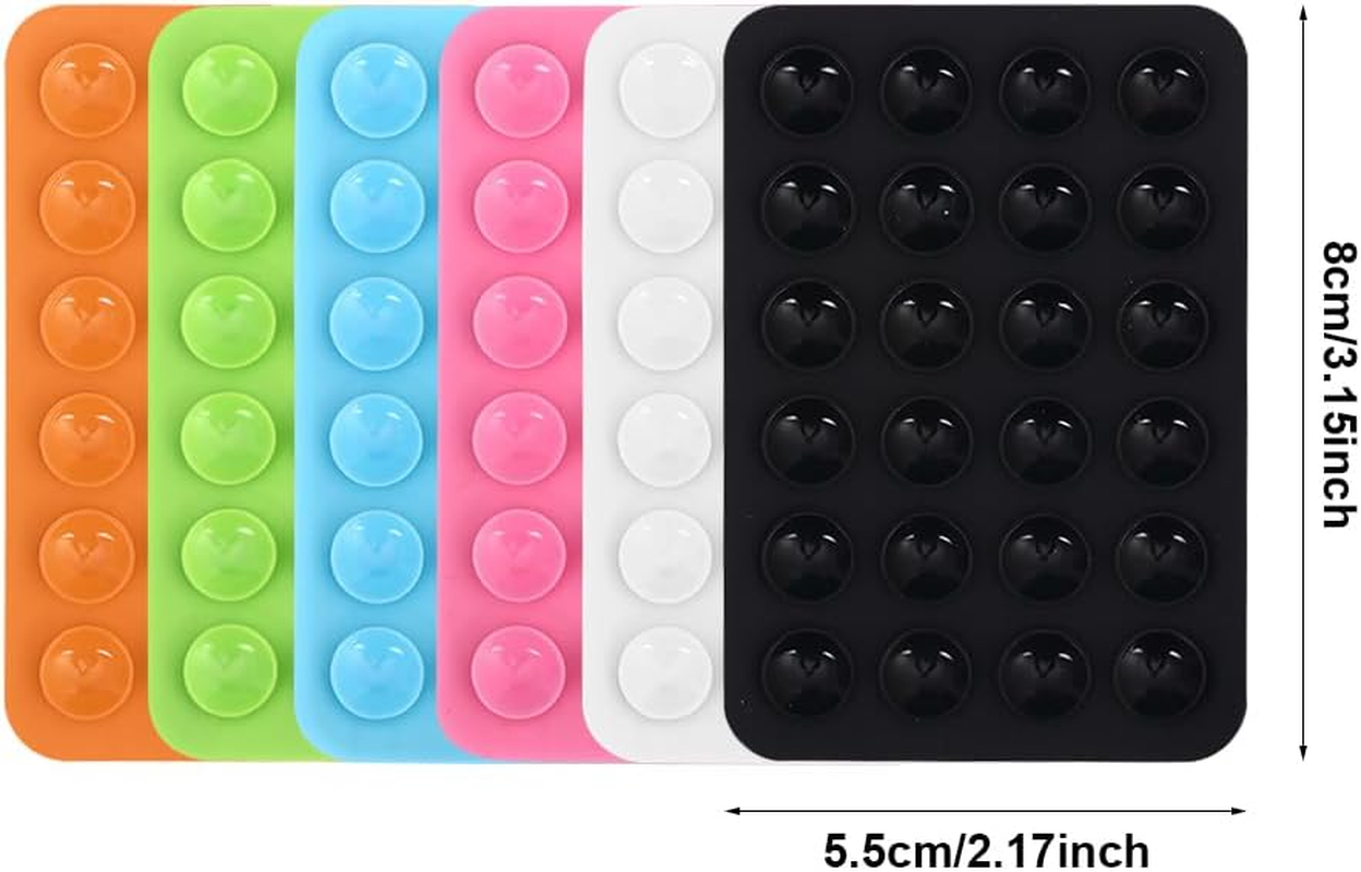 6Pcs Silicone Suction Phone Case Adhesive Mount,Suction Phone Case Mount,Self-Adhesive Anti-Slip Suction Phone Holder,Non-Slip Sticky Phone Grip for Selfies and Videos image number 5