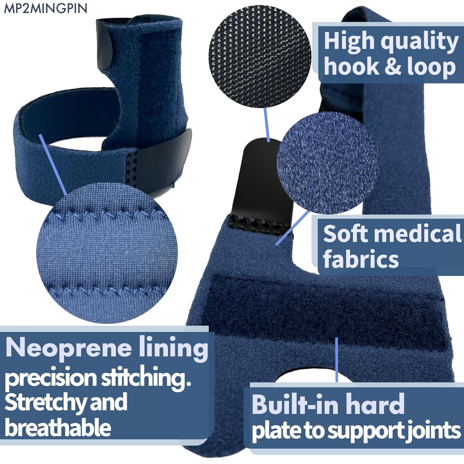 2Pcs Universal Finger&Toe Brace(Fit All Digitus), Trigger Finger Splint for Index Middle Ring Pinky Finger Arthritis Pain, Broken Mallet Finger Stabilizer Knuckle Immobilizer Wrap for Toe Ectropion image number 4