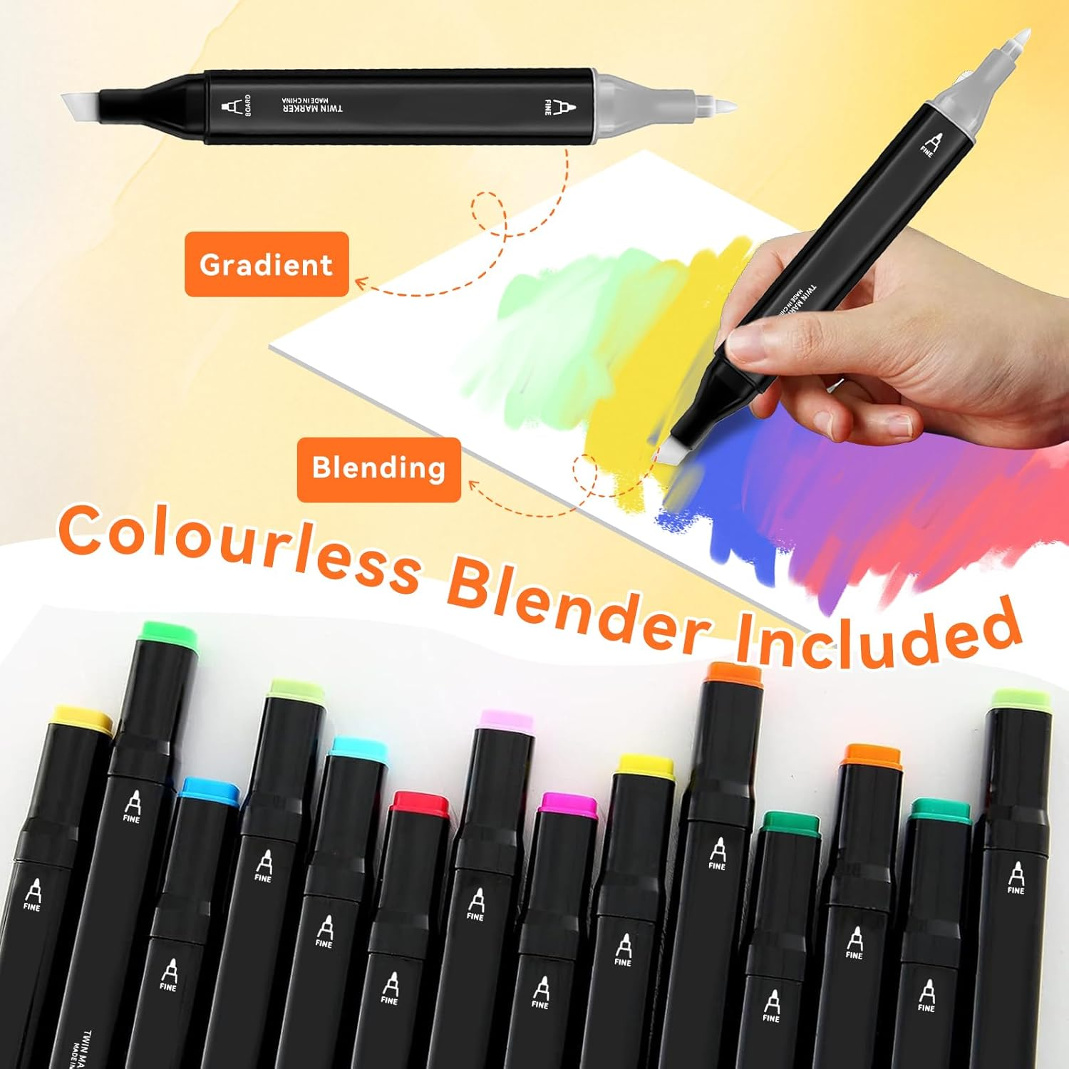 262 Colours Dual Tips Art Markers, Fine & Broad Chisel Tip Alcohol Based Permanent Colouring Markers Drawing Pens for Kids Adults Artist Calligraphy Sketching Bullet Journal image number 4