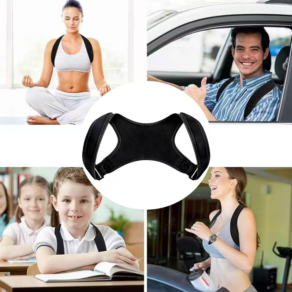 Posture Corrector Brace, Adjustable Back Support, Black,Adjustable Posture Corrector Brace - Invisible Back Support for Adults & Students AUPOINT image number 1
