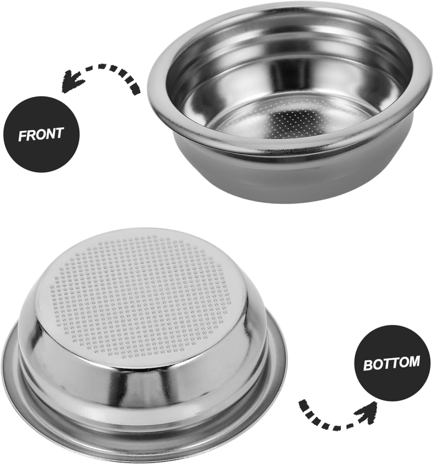 Zerodeko Stainless Steel Coffee Powder Bowl Drip Coffee Filter Cup Reusable Espresso Filter for Tea image number 3